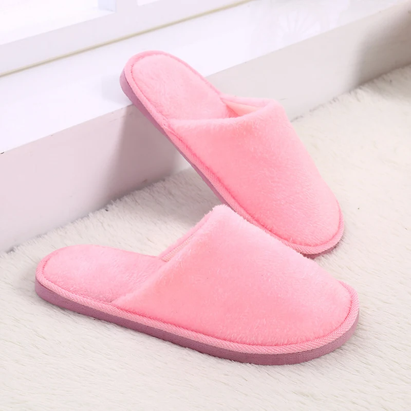 

Women Shoes For Bedroom Soft Plush Cotton Cute Slippers Shoes Couple Unisex Non-Slip Floor Indoor Home Furry Slippers