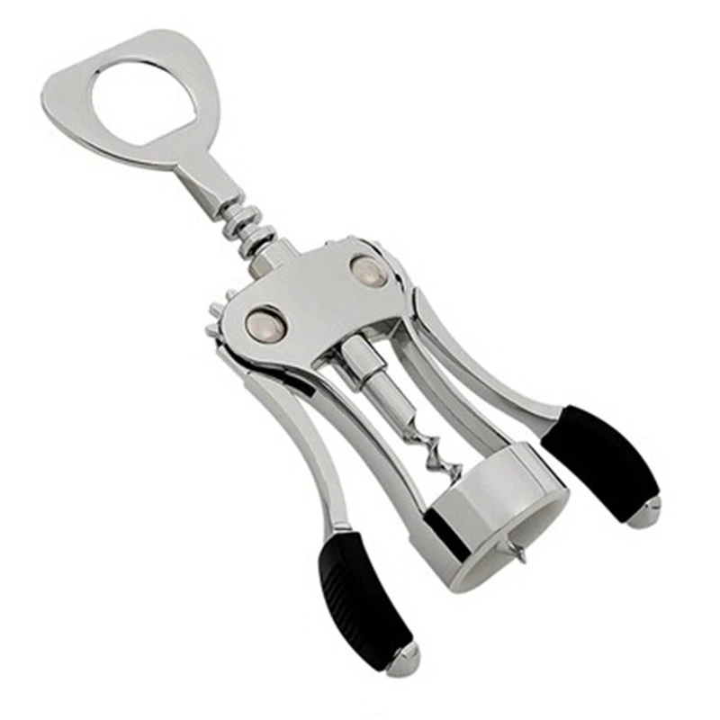 

Stainless Steel Butterfly Corkscrew Red Wine Ah-So Two-prong Cork Remover Puller Wing Type Waiter's Friend Wine Bottle Opener