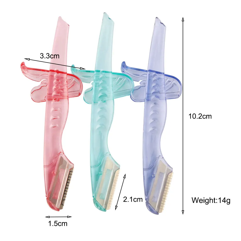 

3pcs/pack Colorful Eyebrow Trimmer Makeup Knife Eyebrow Blades Face Hair Removal Safe Scraper Shaver Makeup Beauty Tools