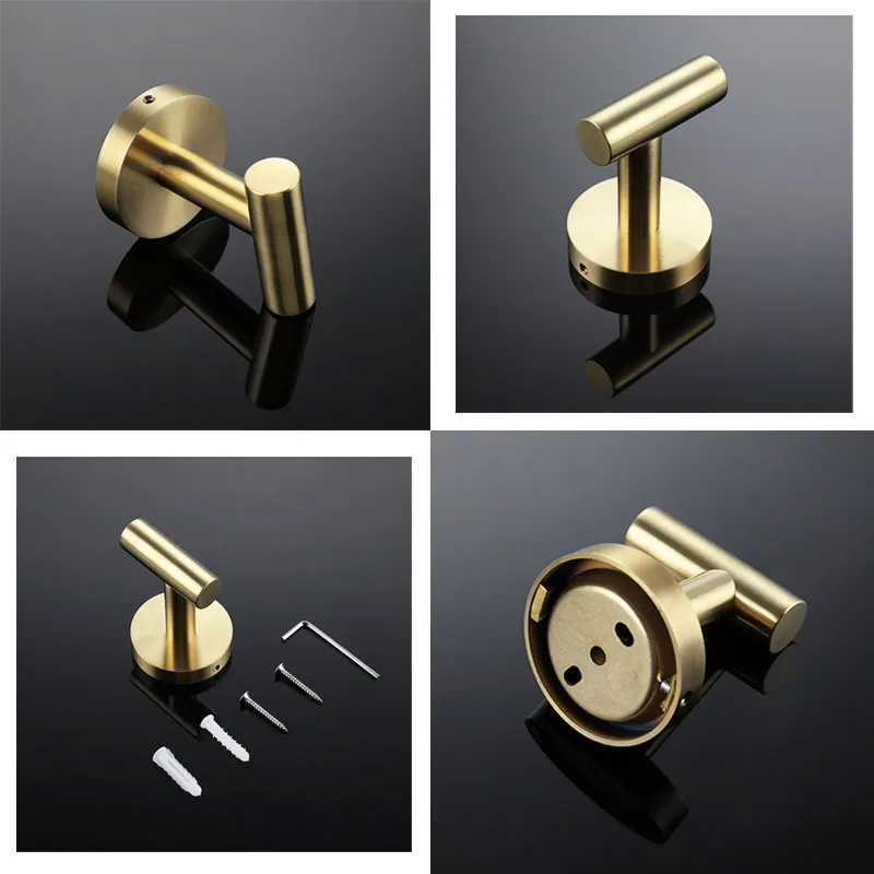

Brushed Gold/Mirror/Black/Brushed Stainless steel Bathroom Robe Hook Round Cloths Hooks Bath Hanger Hook