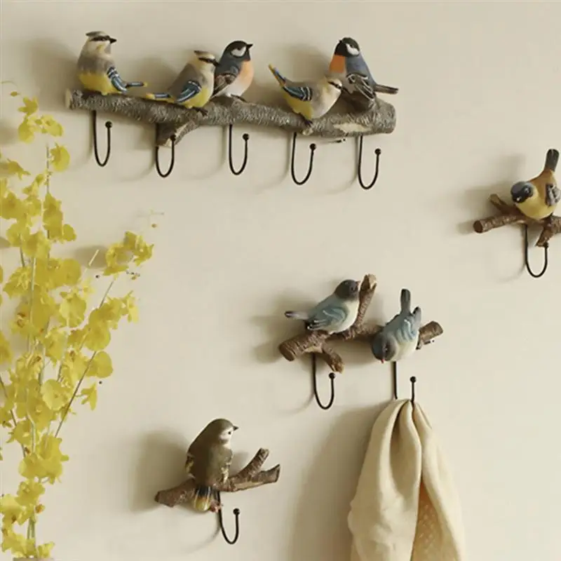 

Creative Resin Bird On Branch Coat Hook Hanging Wall Mounted Single Hook Bird Decoration Hook Wall Decoration Hook Wall Hook