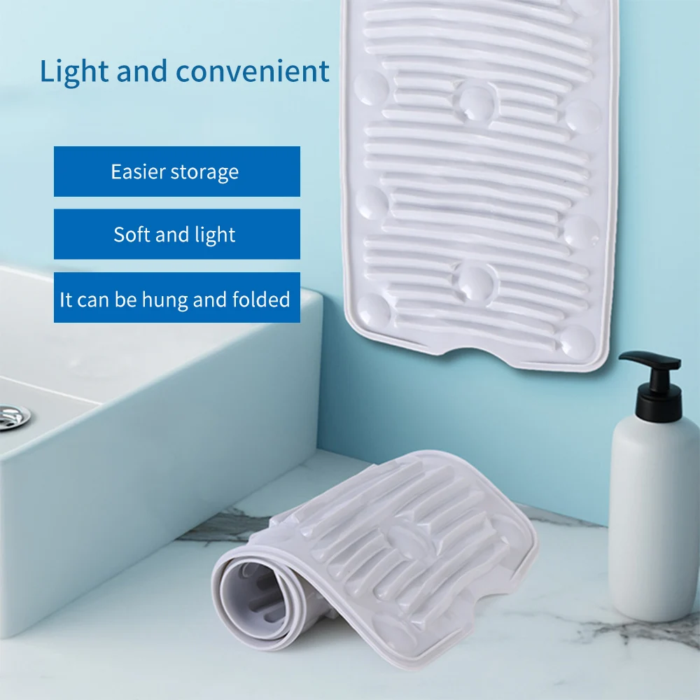 

Household Silicone Washboard Foldable Suction Cup Washboards Mini Portable Laundry Mat House Foldable PVC Non-slip Washboard