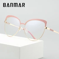 banmar fashion cat eye anti blue light glasses women luxury design metal optical eyeglasses frame anti glare computer eyewear
