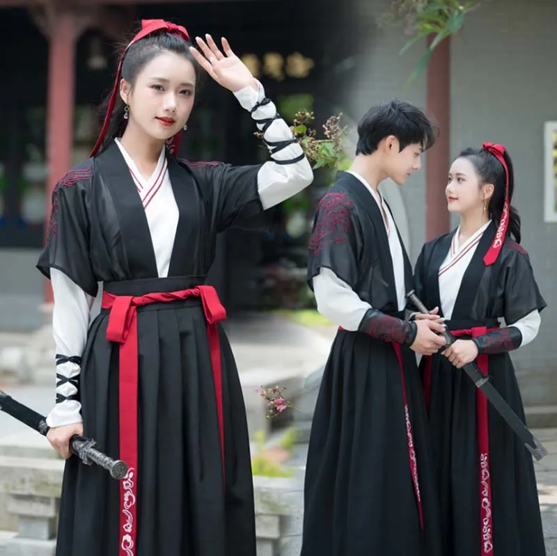 Китайские пары Hanfu старинное винтажное традиционное платье на Хэллоуин для