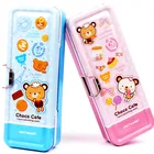 Чехол-карандаш DELI Kawaii С мультяшными учениками, многофункциональный пенал большой вместимости, школьные принадлежности для мальчиков и девочек, чехол Estuche Escolar