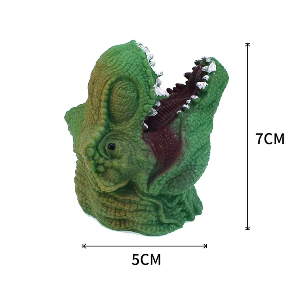 

T-Rex Green Hand Puppets Role Play Realistic Head Dinosaur Finger Glove Toys