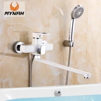 mynah white bathroom fixture 2 functions bath shower faucets set wall mounted bathtub shower faucet hot and cold water mixer