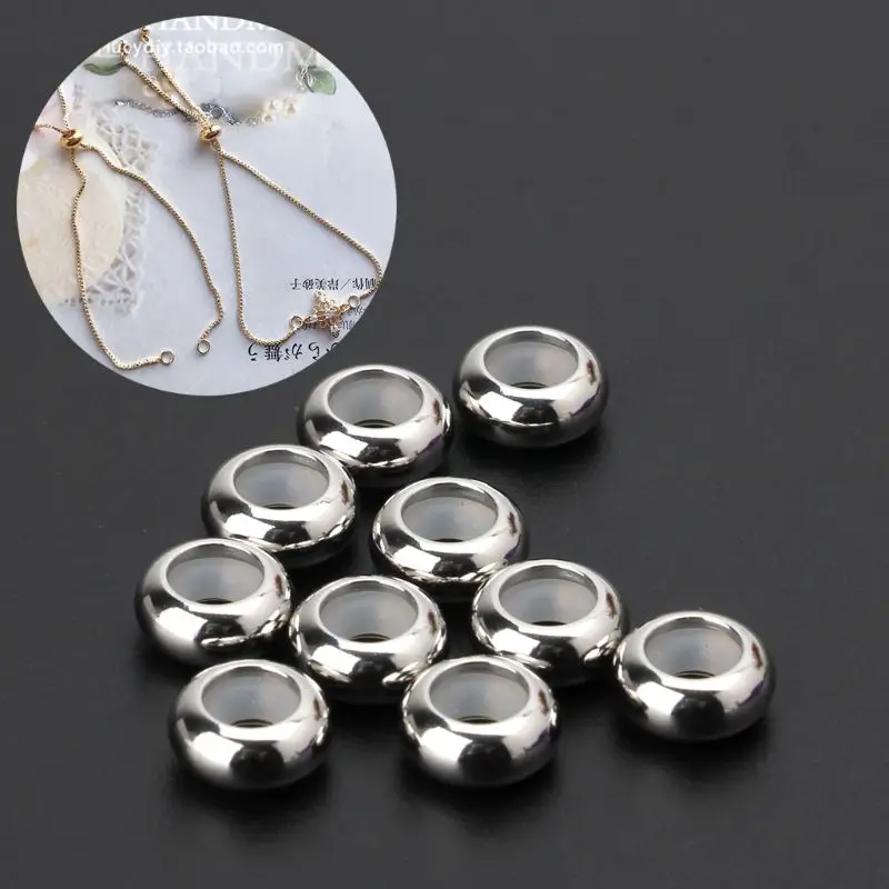 

10Pcs Stainless Steel Rubber Insert Stopper Spacer Beads for Add-a-Bead Bracelet