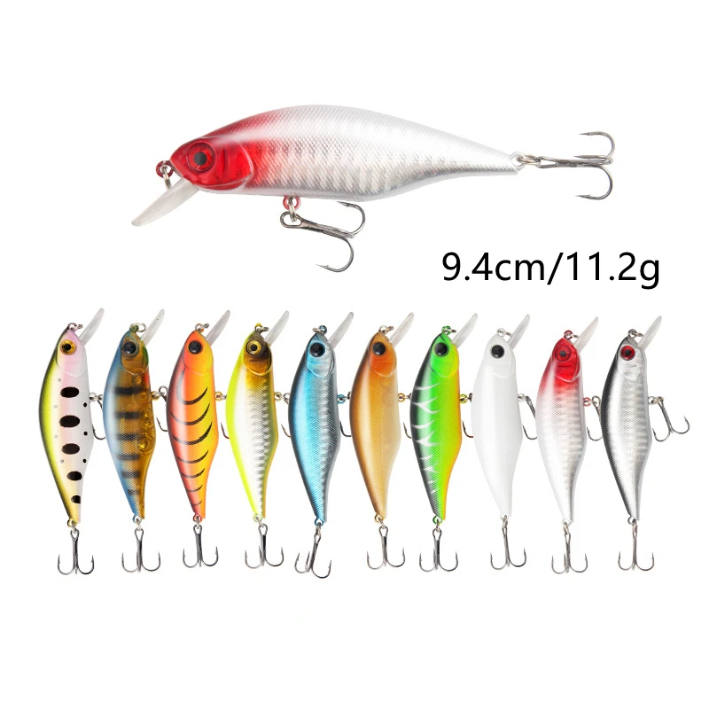 

1Pcs Minnow Fishing Lures 3D Eyes Floating Laser Aritificial Fising Wobblers Crankbait Plastic Baits Pesca Isca 9.4cm 11.2g