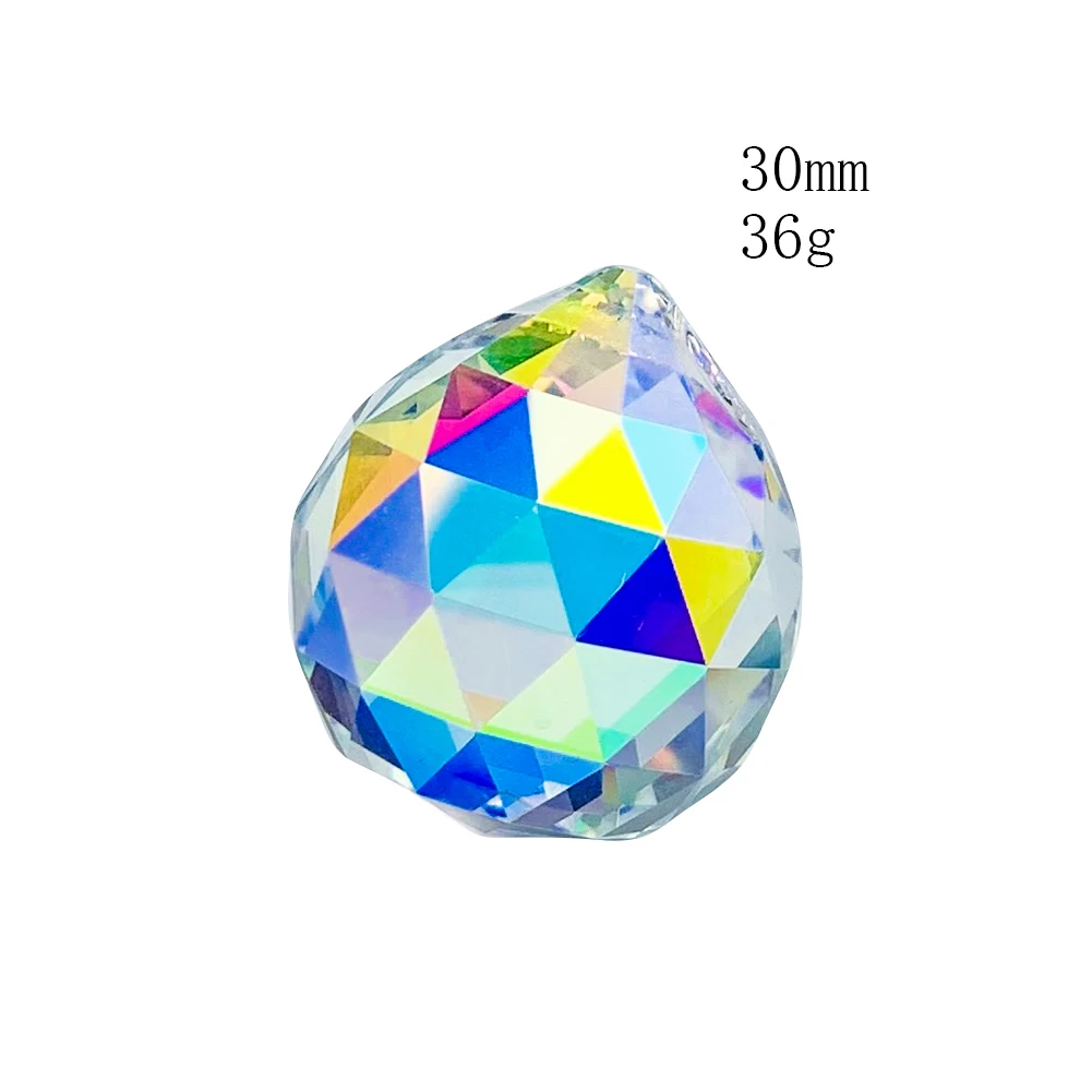 30MM AB Crystals Glass Ball Shinning Prism Suncatcher Rainbow Maker Faceted Pendant Chandelier Accessories Spare Part Home Decor images - 6