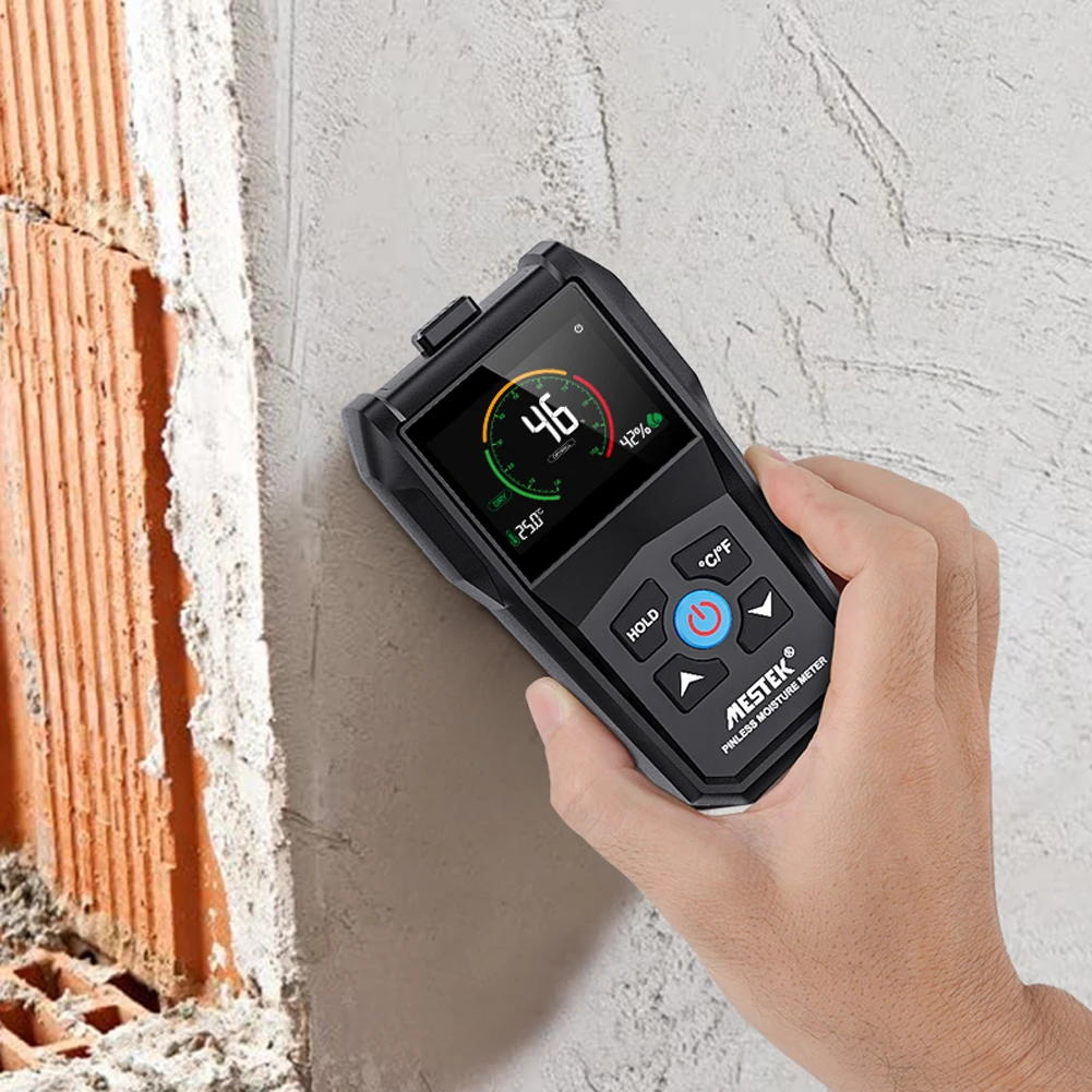 

Wood Timber Moisture Meter Full Angle Inverted Non-destructive Inductive Wood Moisture Meter Temperature Humidity Detection
