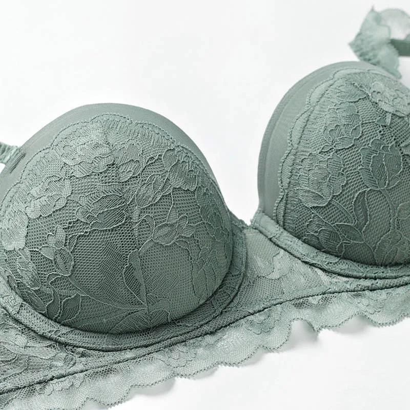 CINOON New Women underwear Set Lace Sexy Push-up Bra And Panty Sets Comfortable Brassiere Adjustable Straps Gathered Lingerie