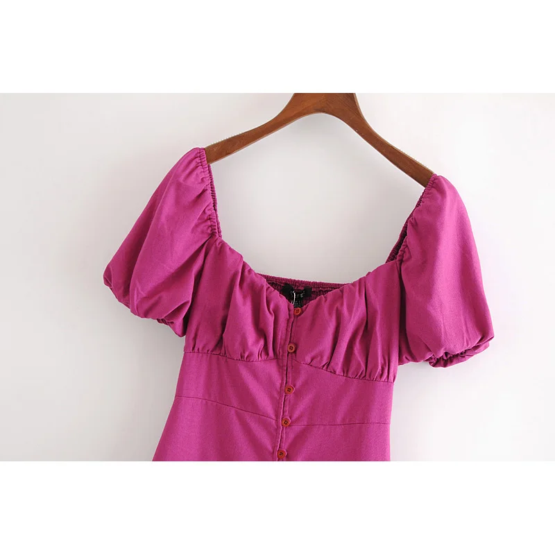 Женское однобортное платье с пышными рукавами Star firefly повседневное облегающее