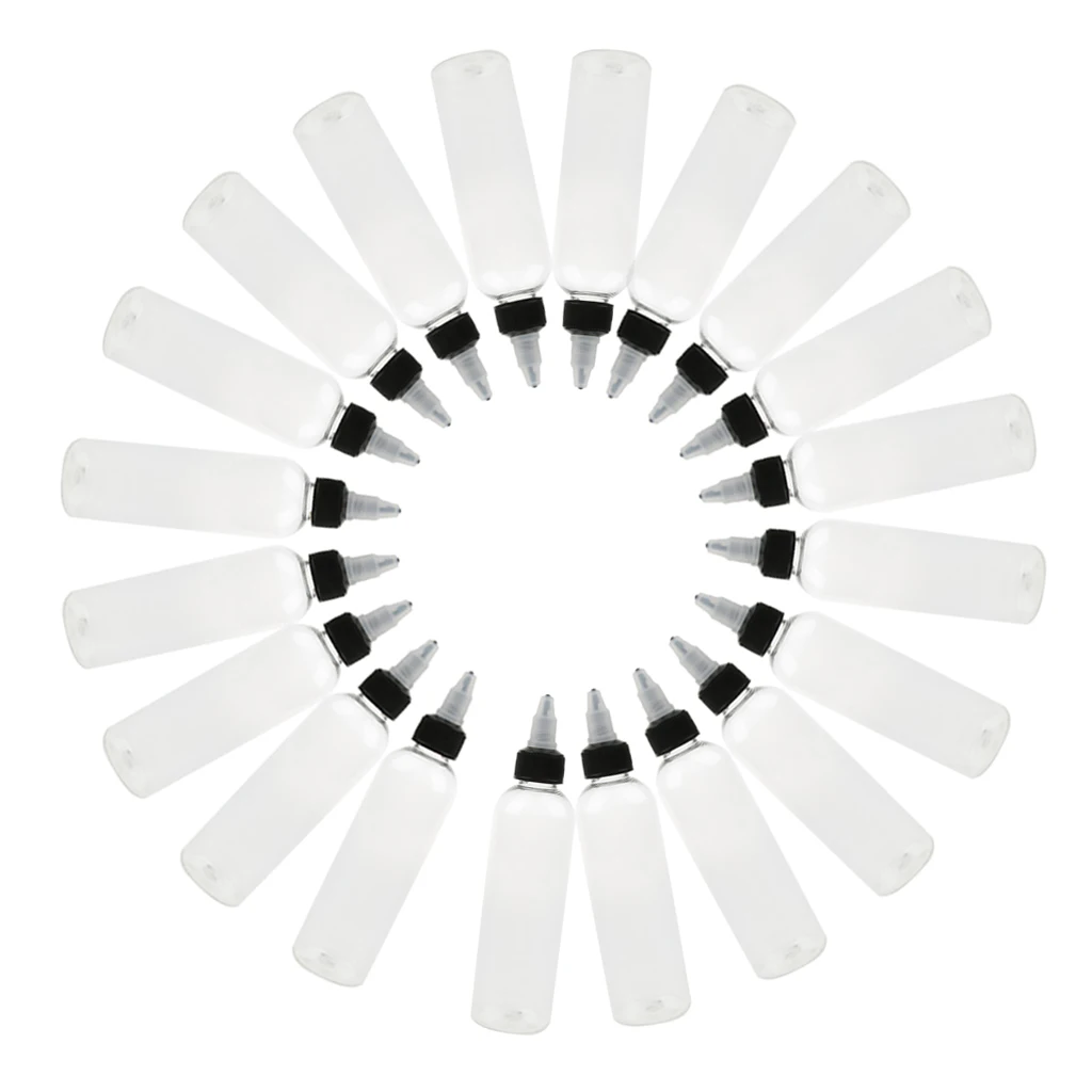 

20pcs Empty Point Mouth Spout Cap Plastic Dropper Applicator Bottles 100ml