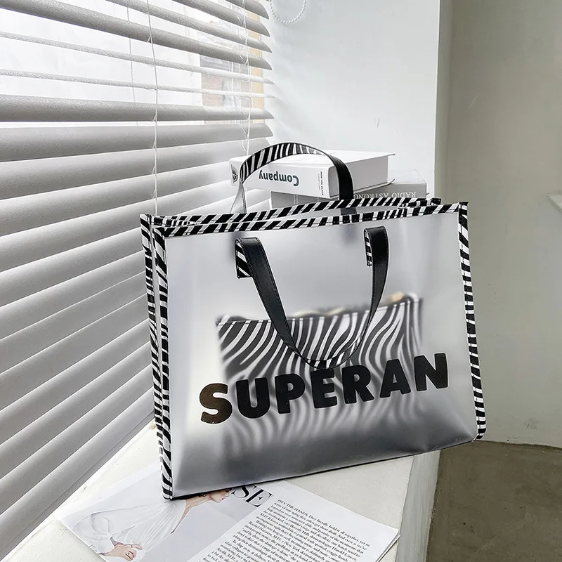 

Женская летняя прозрачная сумка на одно плечо с надписью, 2021