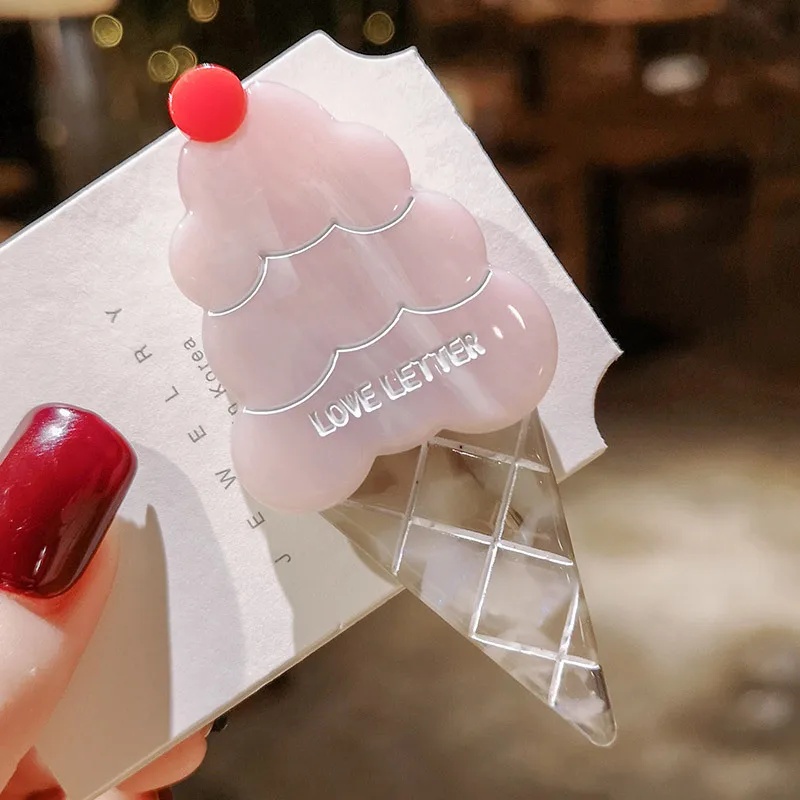 

Korean Style Hair Clips Side Bangs Ice cream Hairdressing Makeup Tools Hair Clips For Women Girl Headwear