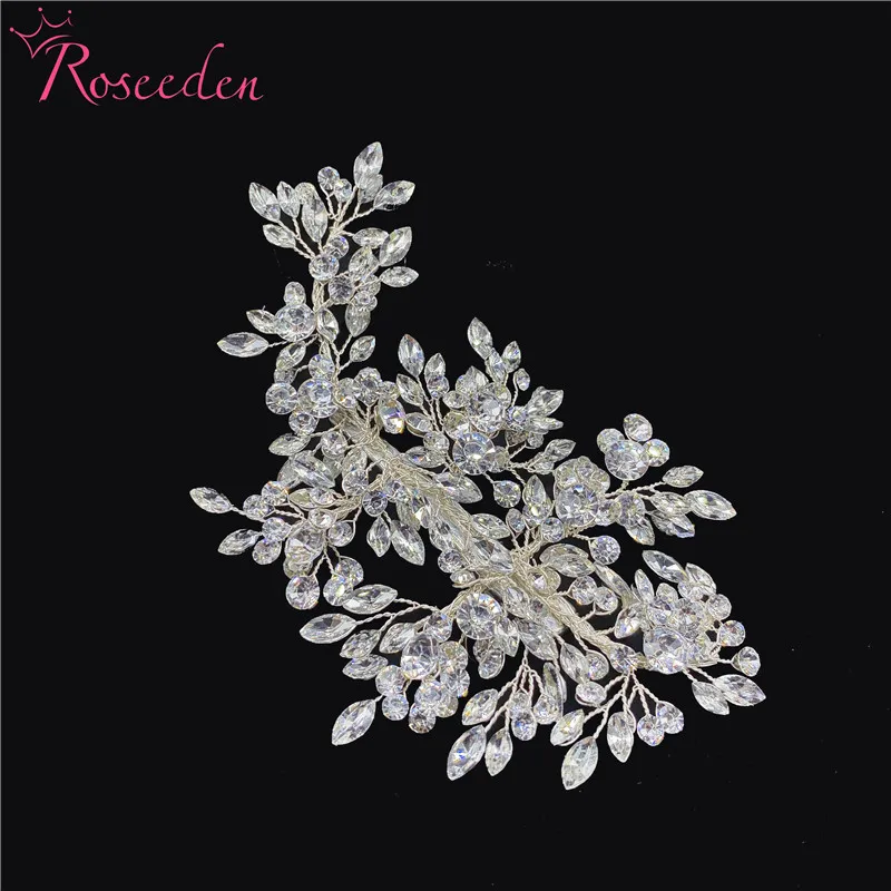 1piece rhinestones Классическая Свадебная Серебряная расческа для волос для невесты стразы жемчужный головной убор Свадебные аксессуары для волос украшение головы RE3517 - Metal color: 1piece rhinestones