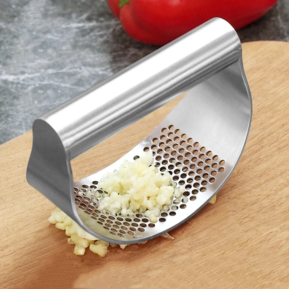 

Multi-function Manual Garlic Presser Curved Garlic Grinding Slicer Chopper Stainless Steel Garlic Presses Cooking Gadgets Tool