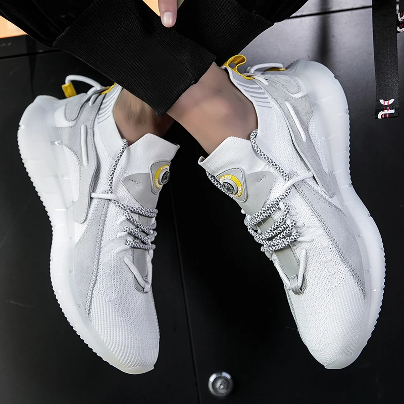 

Men's Fashion Sneakers Rubber Damping Air Cushion Running Shoes Outdoor Comfortable Breathable Jogging Shoes Trend Leisure Shoes