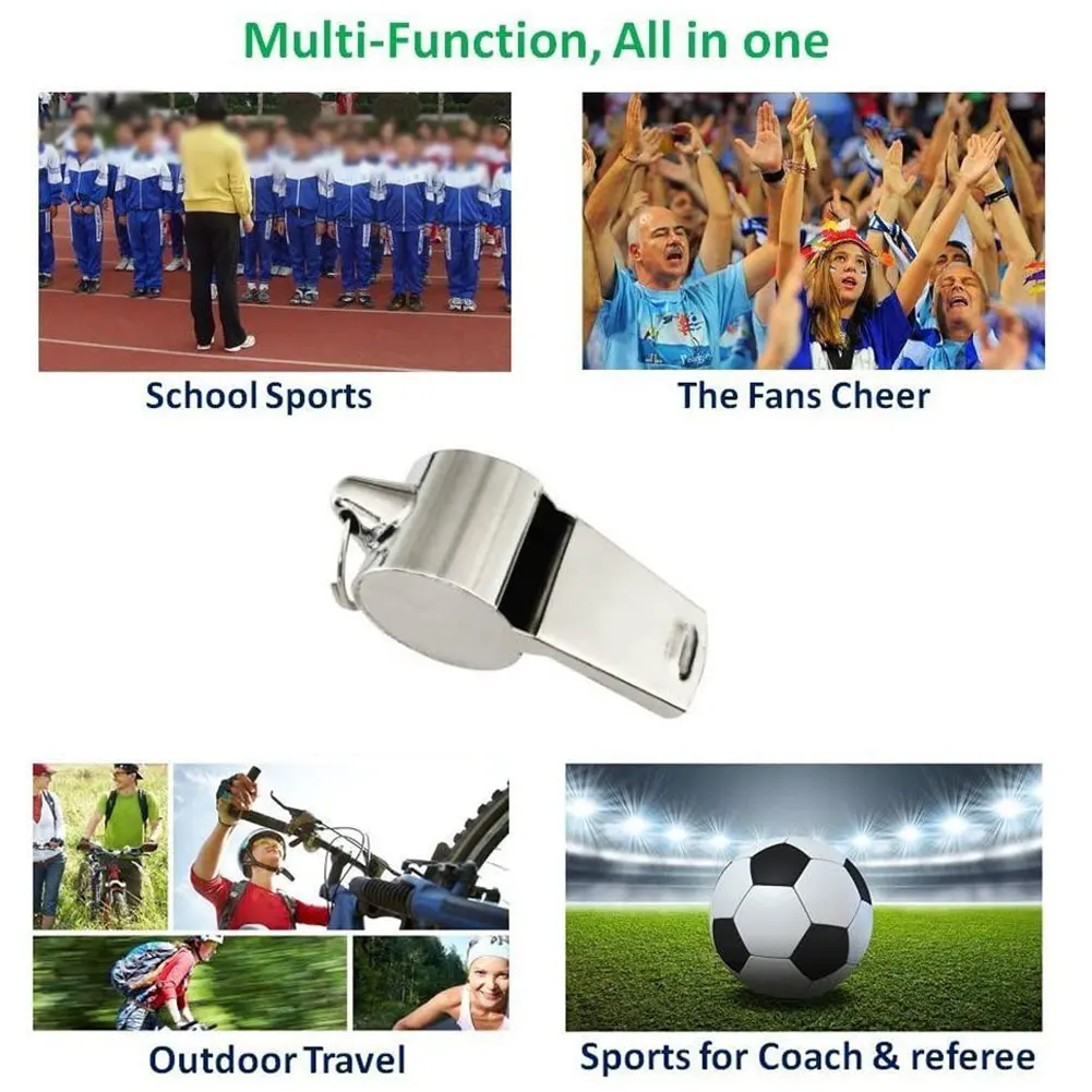 

10 Pc Metal Whistle Referee Sport Rugby Party Training School Football Basketball Cheer Stainless Steel Silbato Survival Whistle