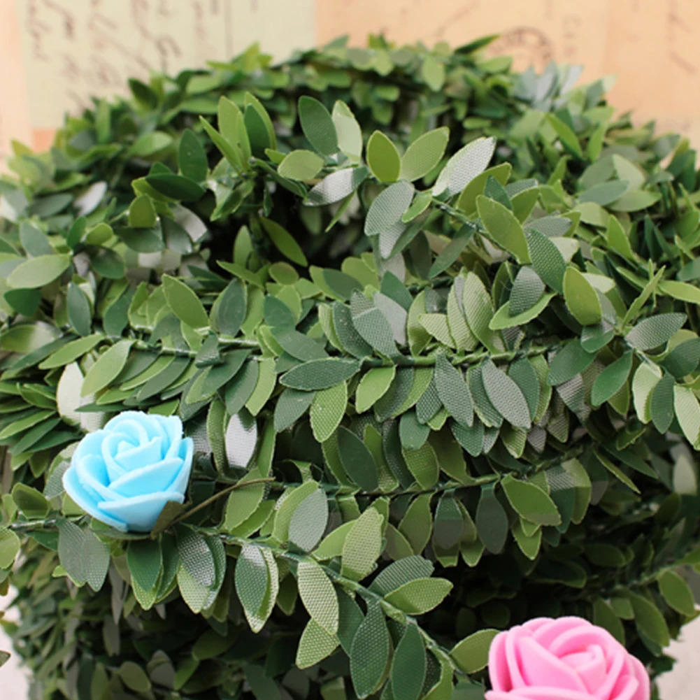 Garland Tree Decoration Wire Rattan PVC Leaves Natural Decor Hand Wreath | Дом и сад