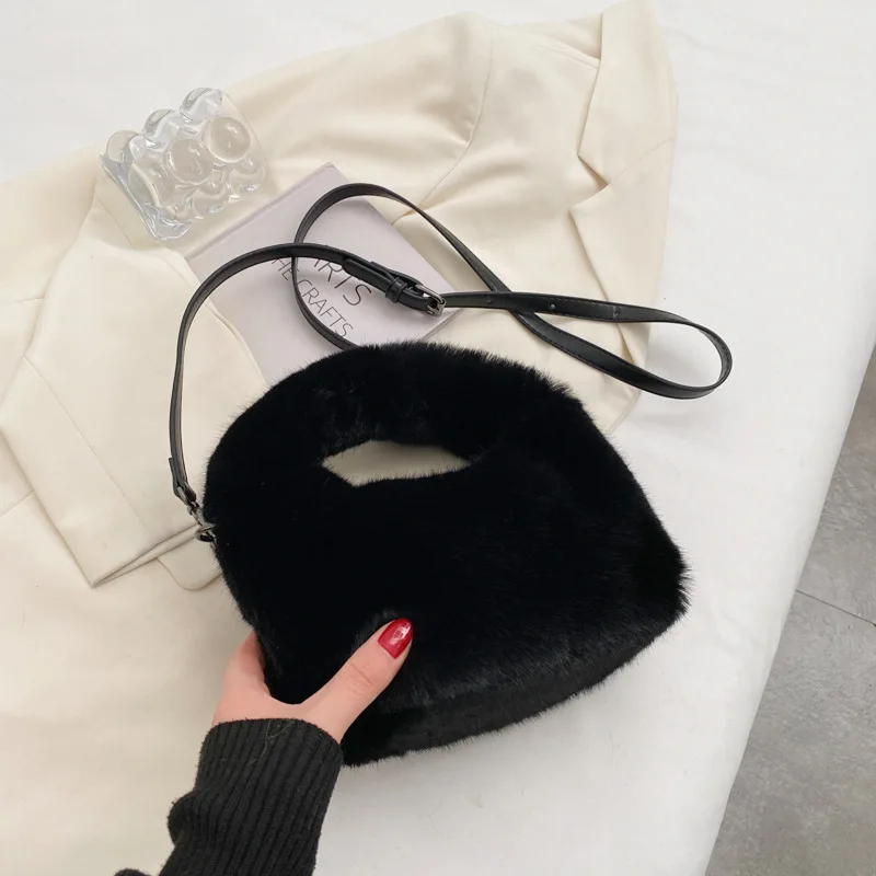

Messenger Bag Plush Shoulder Bag Women's Bag 2021 New Trendy Niche Handbag Casual Bag Temperament Small Square Bag