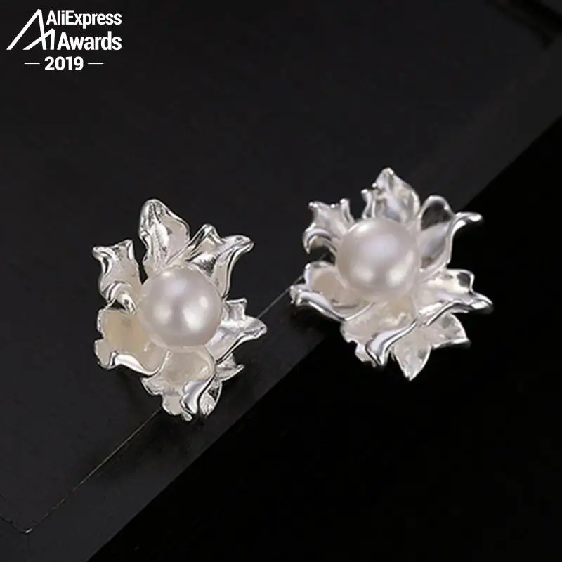 Oh My God WOW супер красивые серьги-гвоздики с пресноводным жемчугом серьги из