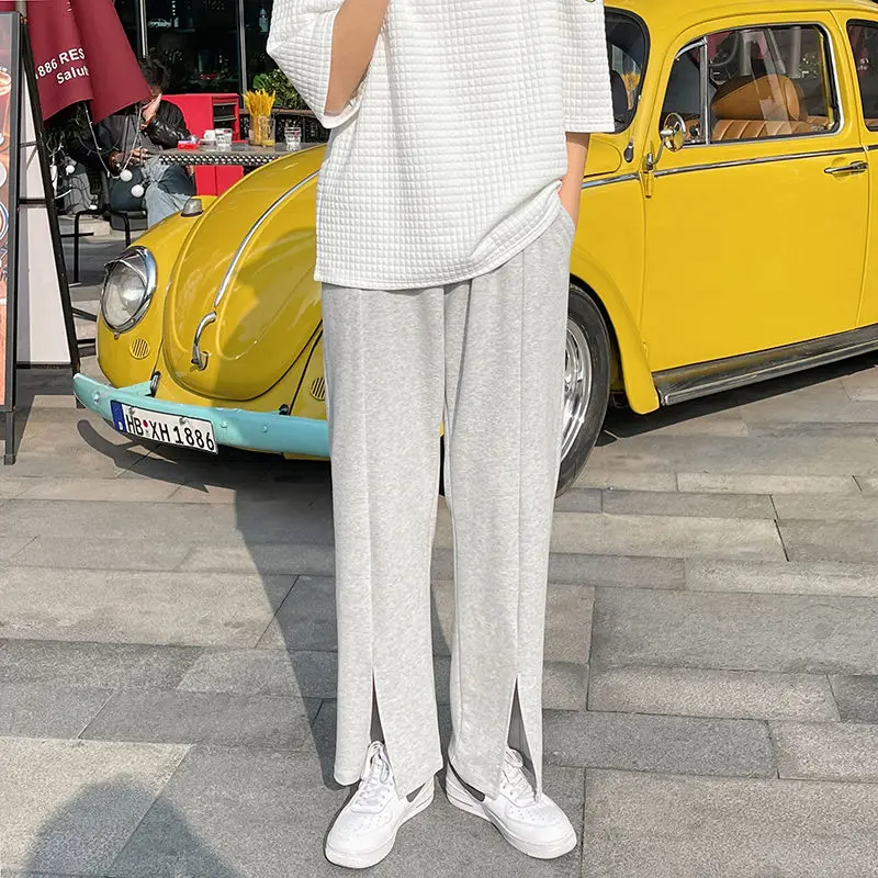 

Wide-leg Pants Men's Fashion Black Gray Casual Pants Men Streetwear Korean Loose Straight-leg Pants Mens Joggers Sweatpants