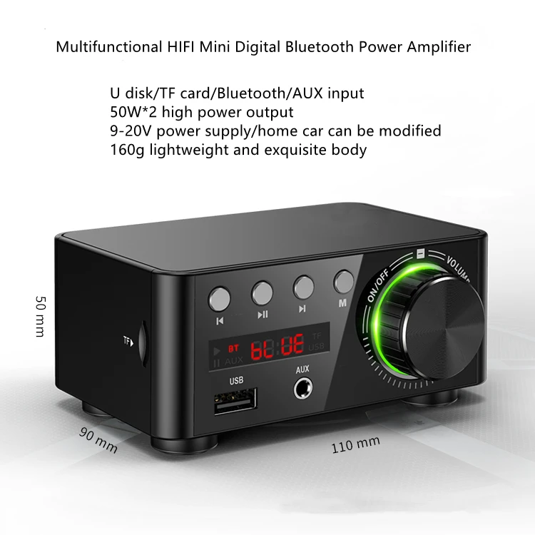 Миниатюрный усилитель мощности с Bluetooth 3116 цифровой класса D плата U-диска TF-карта