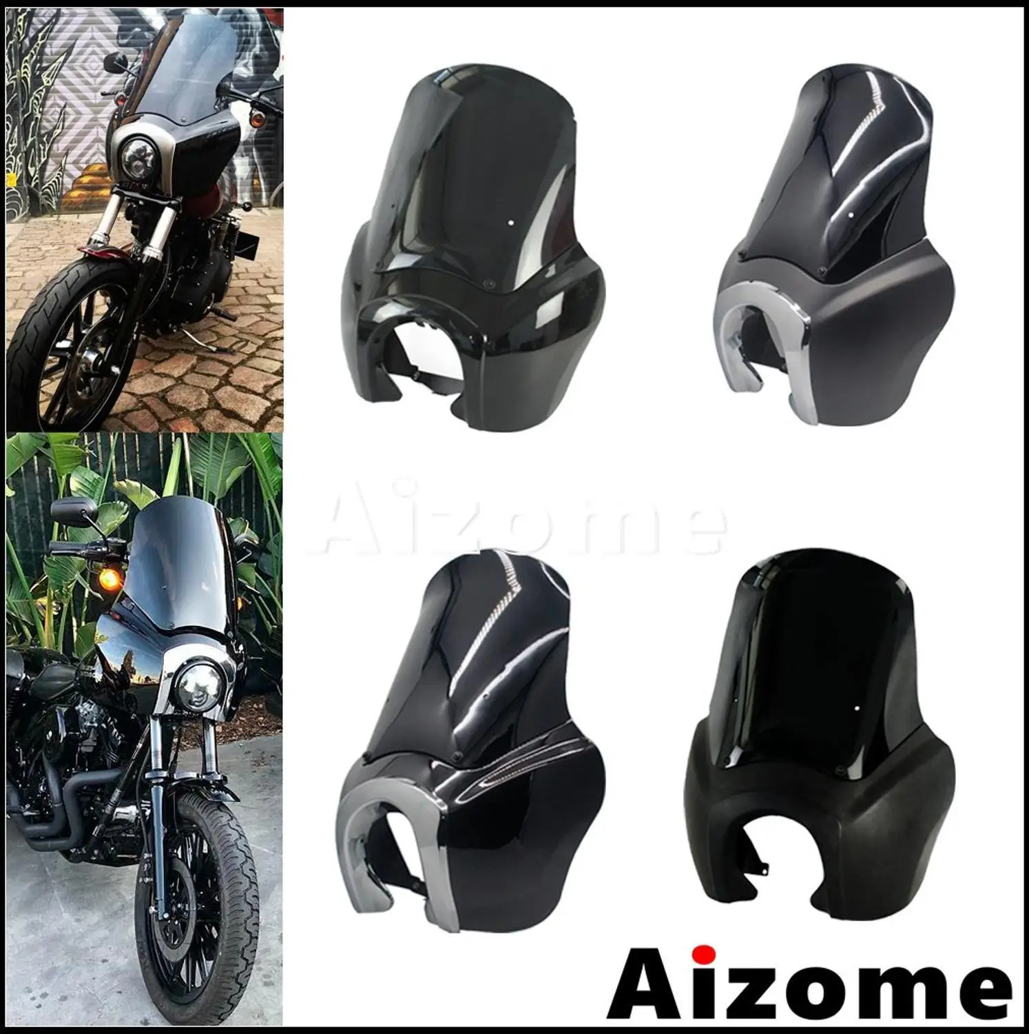 Черная обтекатель для фар хромированная Безель маска Harley Dyna FXDL FXDF FXDB FXDWG