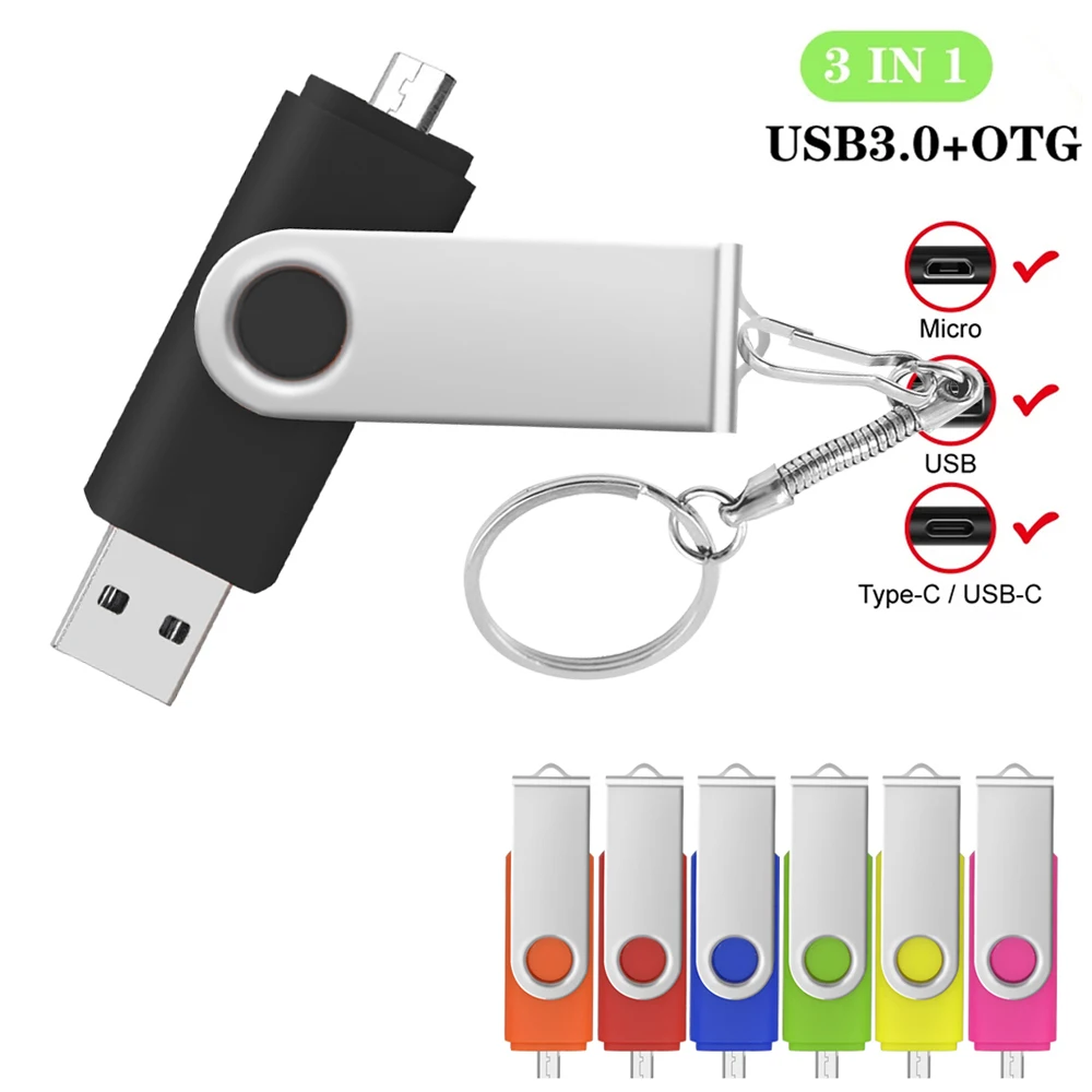 

Высокоскоростной OTG USB 3,0 флэш-накопитель 512 ГБ 256 ГБ 128 Гб 64 ГБ USB-накопитель 3,0 Флешка Бесплатный адаптер Type-C Пользовательский логотип
