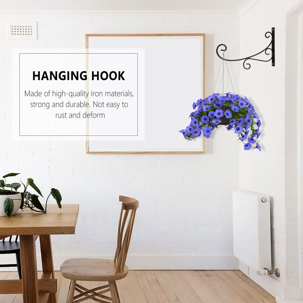 

2pcs Wall Hanging Hooks Decorative Hanger Organizer Flowerpot Lantern Rack