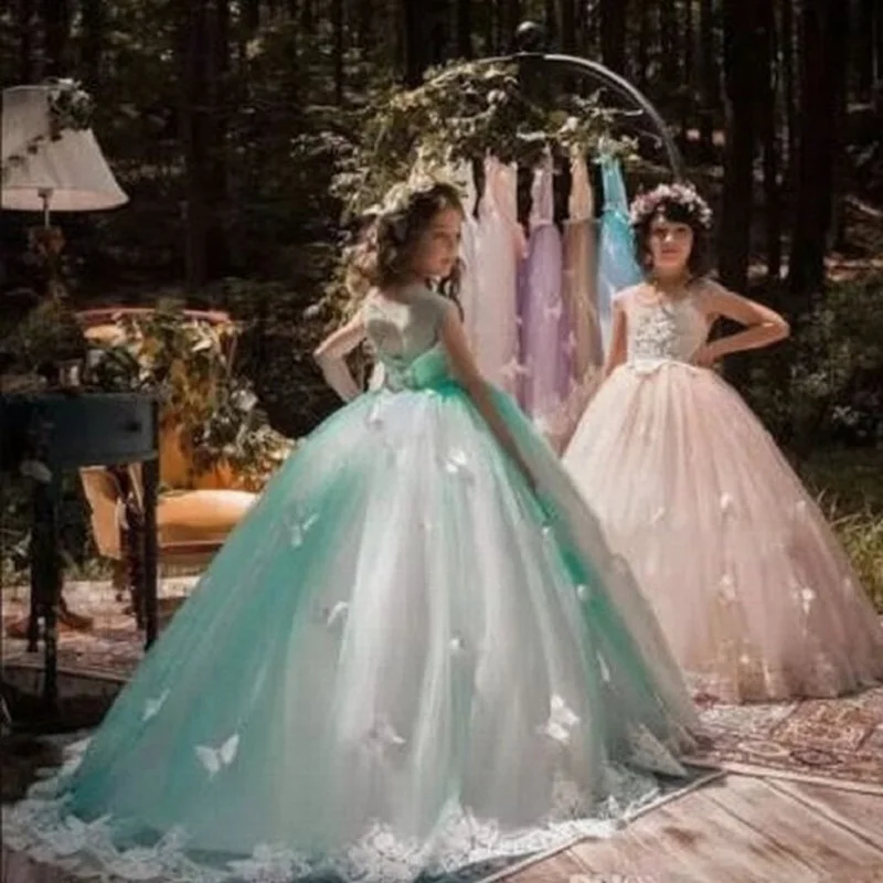 Пышное Платье для девочек платье принцессы с цветочным узором детское