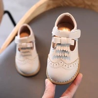 british style vintage girls stain resistant soft leather shoes velcro all match 1 8 years old kids flat shoes t21n03ls 49