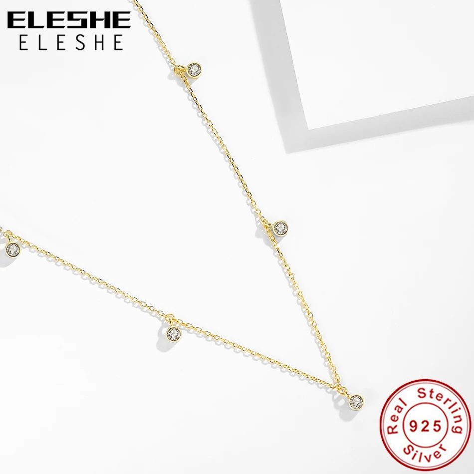 Колье-чокер из 100% чистого серебра 925 пробы с кубическим цирконием колье