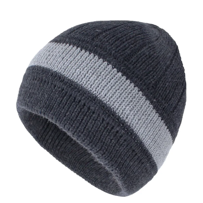 

Men's Winter Hat Thick And Warm Skullies Knitted Woolen Beanies