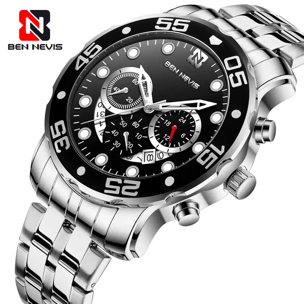 Часы мужские кварцевые из нержавеющей стали водонепроницаемые