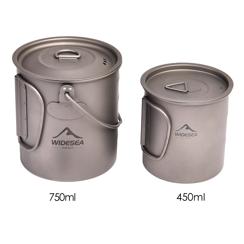 

WIDESEA Ultra-Light Titanium Camping Cookware Set Outdoor Kitchen Tableware Trekking Hanging Pot Cup Mug Spoon Cauldron