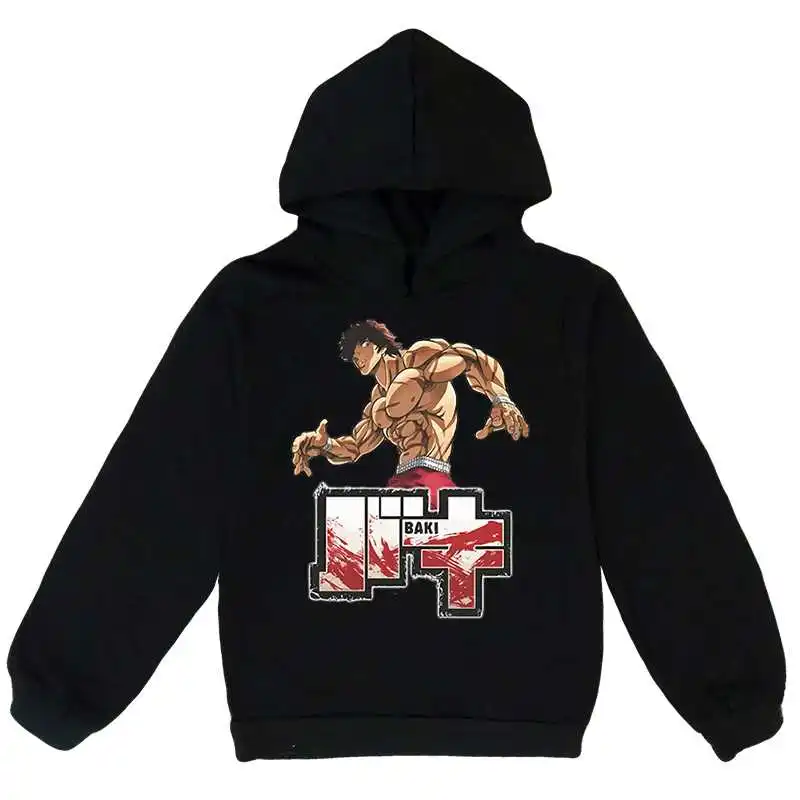 

Baby Boy Japan Anime Yujiro Baki Hanma Kids Hoodies Toddler Children Grappler Fighting Fighter Print Cotton Clothes Harajuku