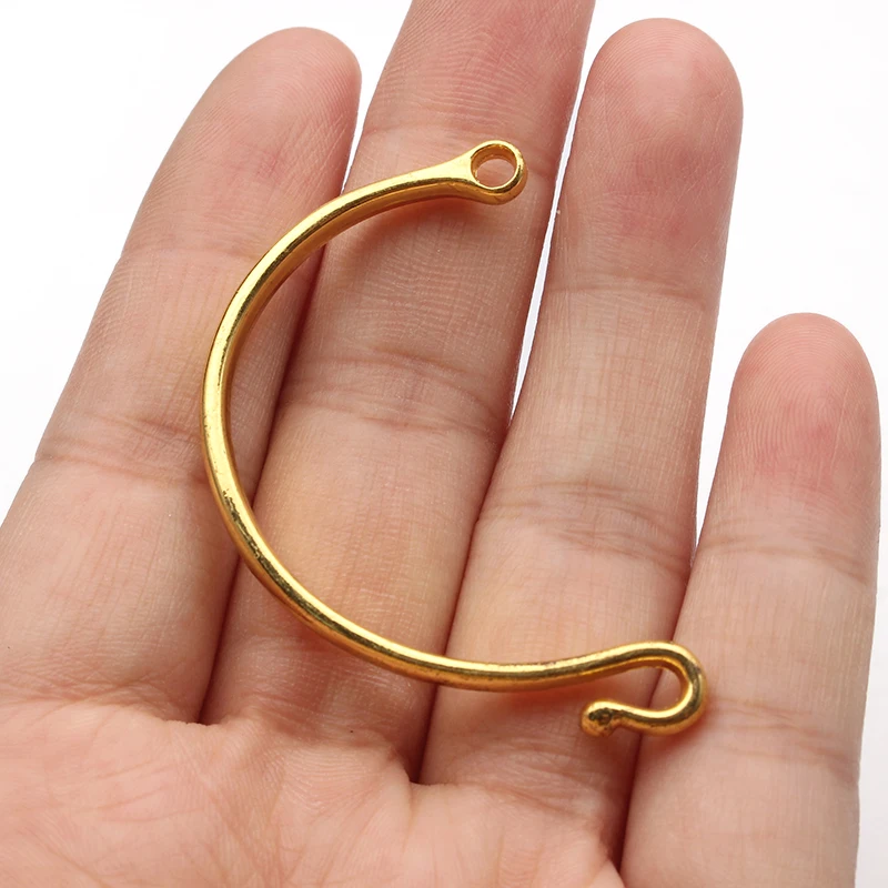 

10Pcs Gold Color Bracelet Clasp Half Cuff Connector For Leather Cord Jewelry Bracelet Making Supplies