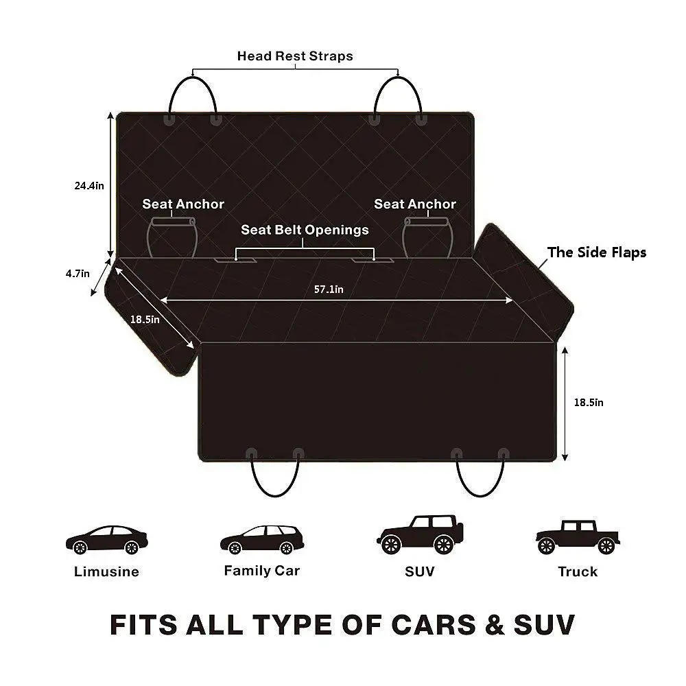 

Dog Carriers Waterproof Rear Back Pet Dog Car Seat Cover Mats Hammock Protector with Safety Belt Transportin