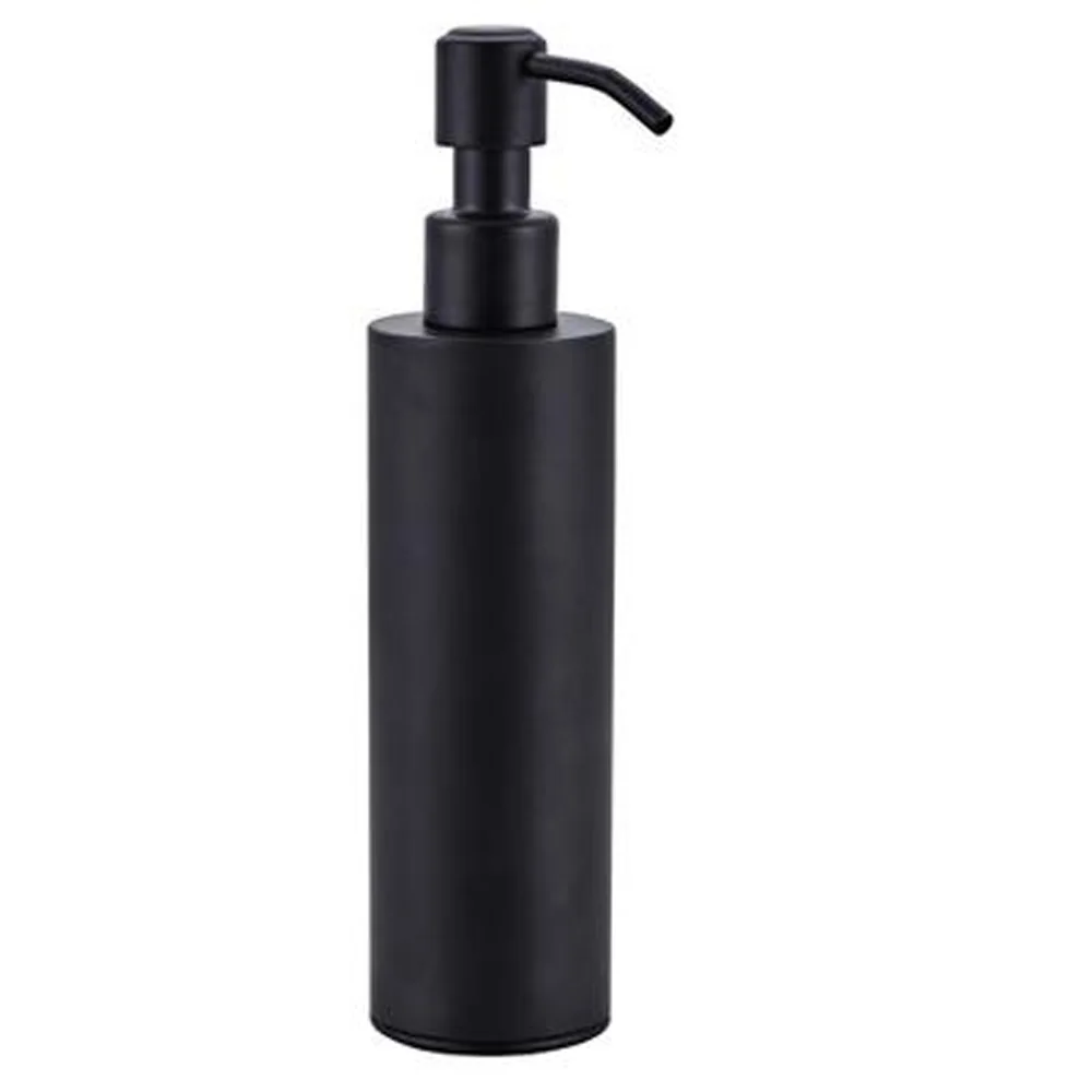

1 Pcs Black Stainless Steel Liquid Soap Dispenser Wall Mounted Durable Manual Shampoo Container Household Hotel