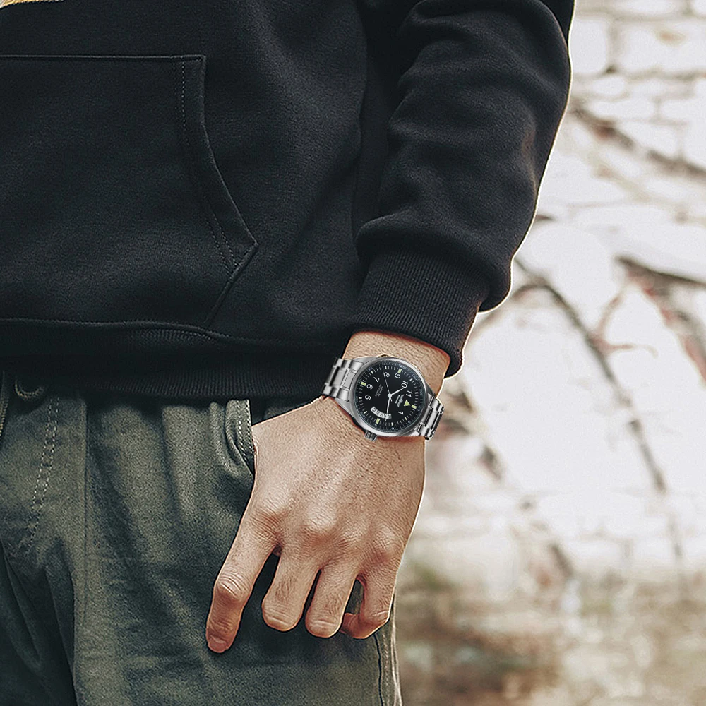 Часы наручные WINNER Мужские механические брендовые роскошные с браслетом из