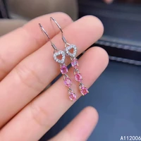 kjjeaxcmy 925 sterling silver natural pink sapphire earrings new ladies luxury eardrop support test