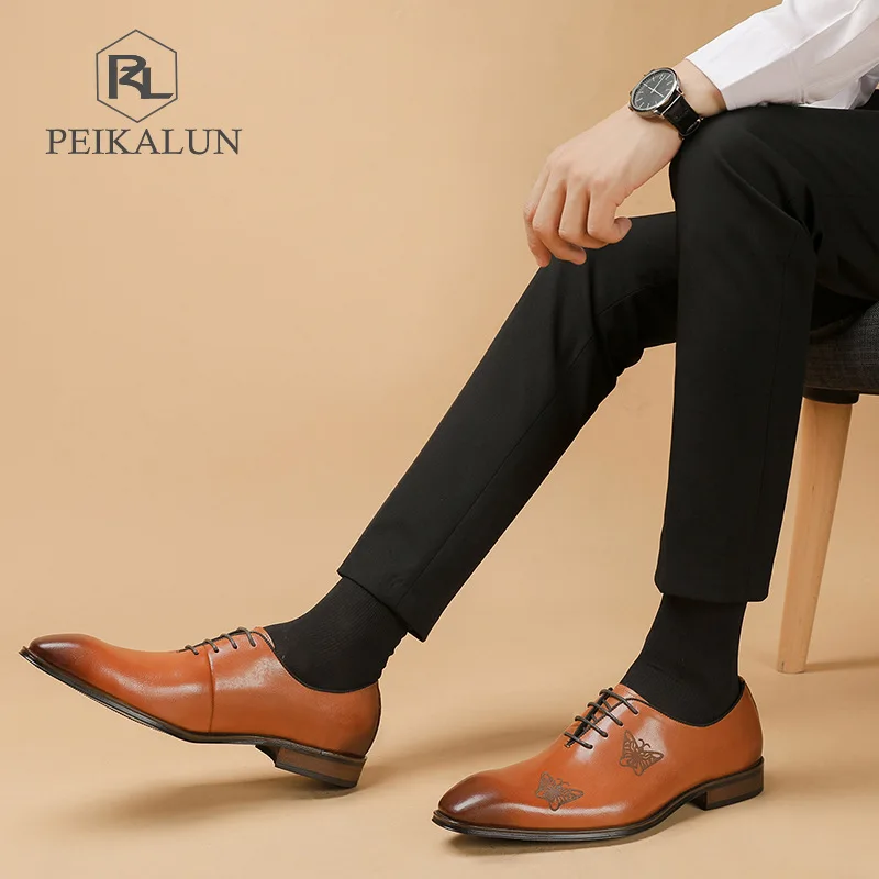 Формальная одежда из Гуанчжоу Powerful2020 модная мужская обувь натуральной кожи с