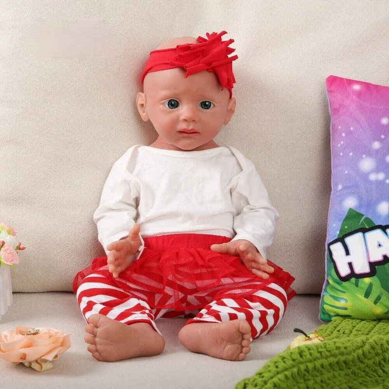 

20" Realistic Silicone Vinyl Reborn Baby Doll Girl Doll Waterproof Christmas Gift Full Body Silicone Girl
