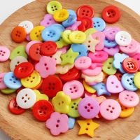 100pcs mixed color childrens creative plastic diy four eye button color coat button hand sewing button pajama coat dress button