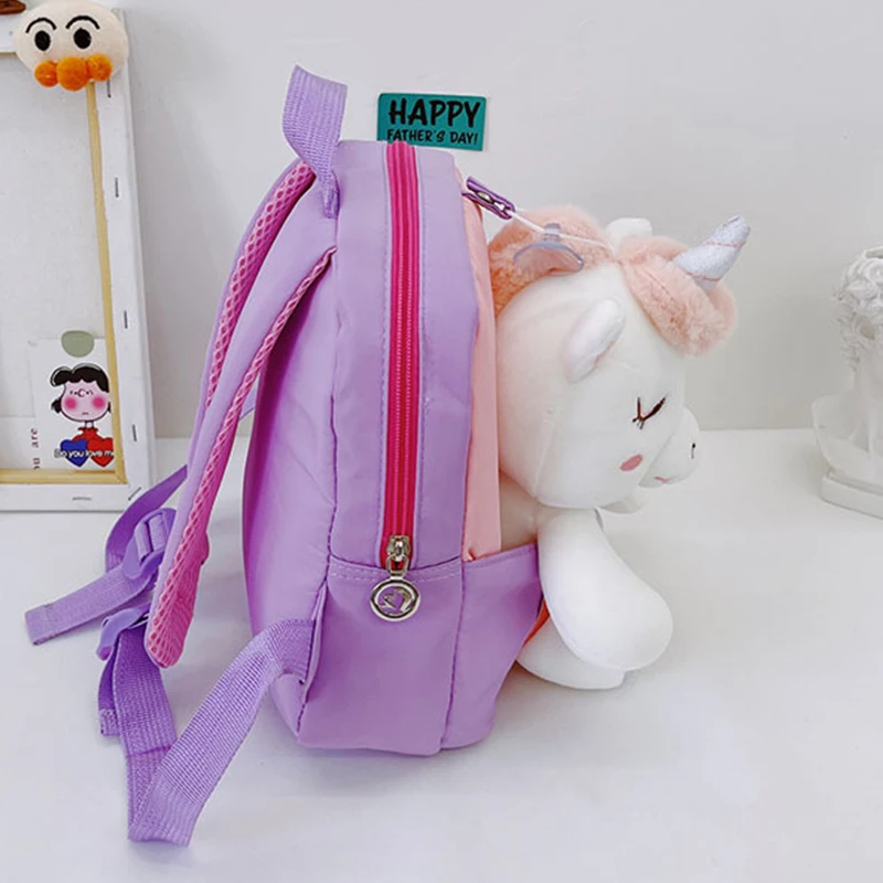 Mini Cartoon Plush Unicorn Backpack Kids School Bag Kawaii Backpack Girls Kindergarten Backpack Toddler Baby Children School Bag