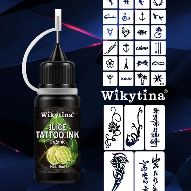

10ml Natural Black Juice Tattoo Paste Waterproof For Temporary Body Art Painting Long Lasting Tattoo Juice Ink For Body Art