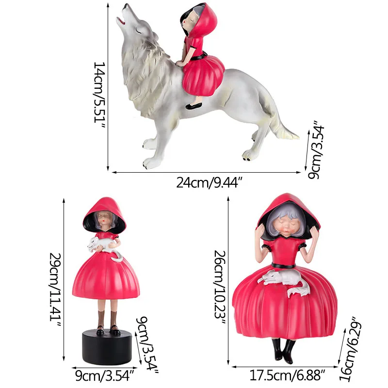 

Resin Crafts New Original Cartoon Decoration Light Luxury Home Girl Riding Wolf Interior Decoration Character Home Decoration